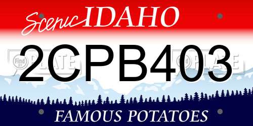 2CPB403 Idaho License Plate