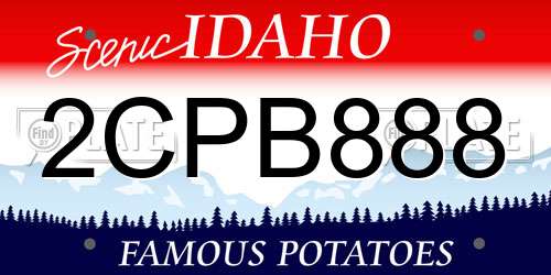2CPB888 Idaho License Plate