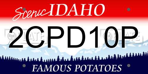 2CPD10P Idaho License Plate