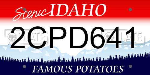 2CPD641 Idaho License Plate