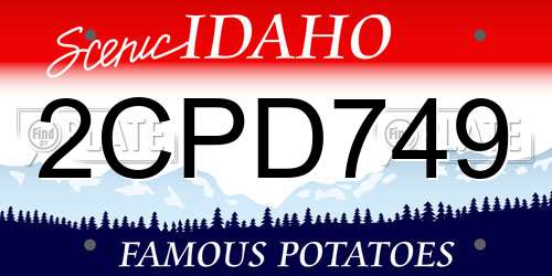 2CPD749 Idaho License Plate