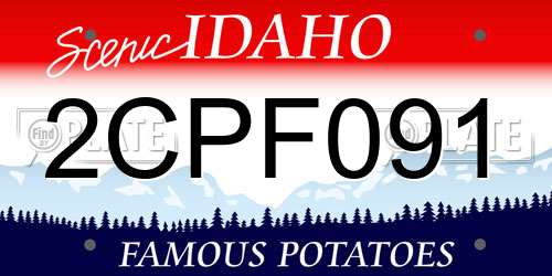 2CPF091 Idaho License Plate