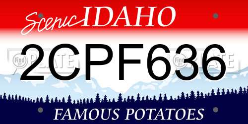 2CPF636 Idaho License Plate