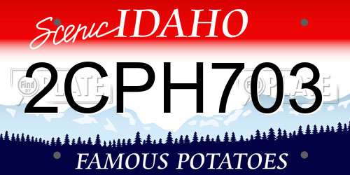 2CPH703 Idaho License Plate