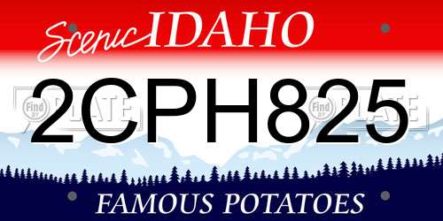 2CPH825 Idaho License Plate