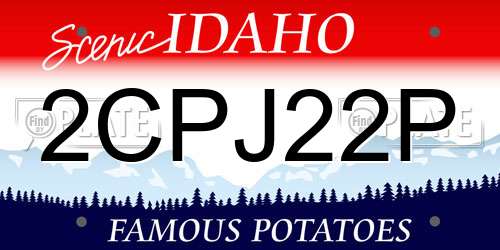 2CPJ22P Idaho License Plate