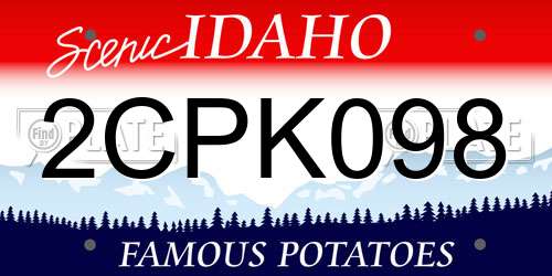 2CPK098 Idaho License Plate