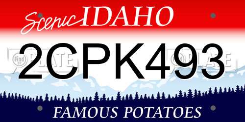 2CPK493 Idaho License Plate