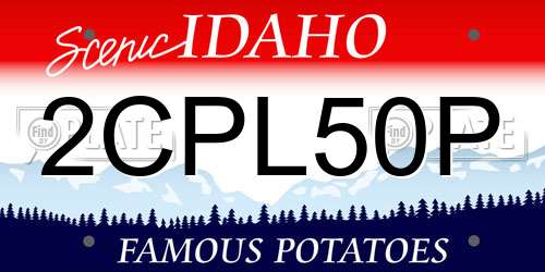 2CPL50P Idaho License Plate