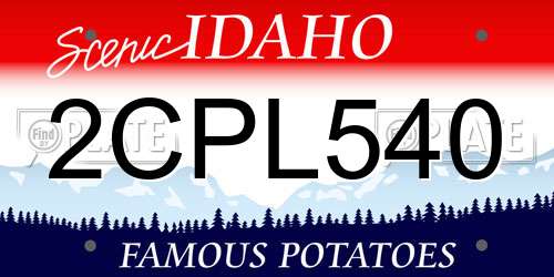 2CPL540 Idaho License Plate