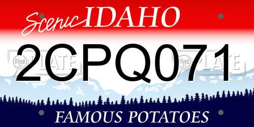 2CPQ071 Idaho License Plate