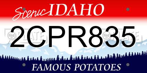 2CPR835 Idaho License Plate
