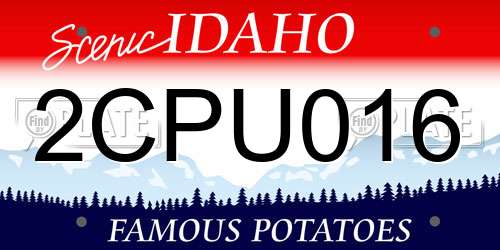 2CPU016 Idaho License Plate