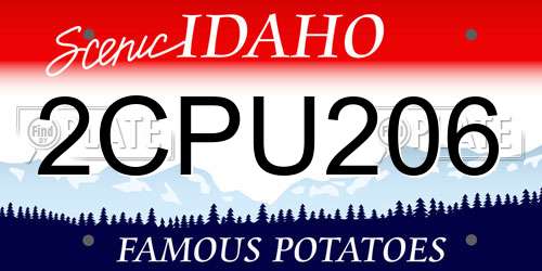 2CPU206 Idaho License Plate