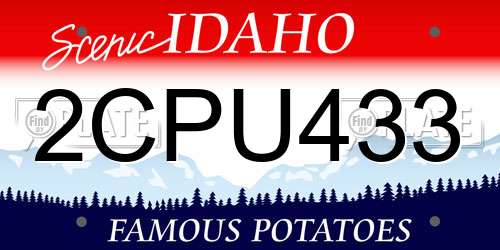 2CPU433 Idaho License Plate