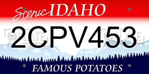 2CPV453 Idaho License Plate