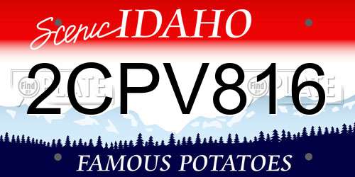 2CPV816 Idaho License Plate