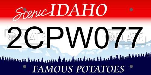 2CPW077 Idaho License Plate