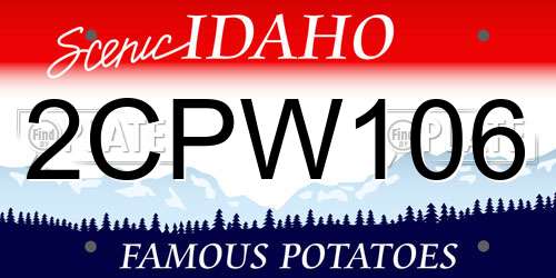 2CPW106 Idaho License Plate