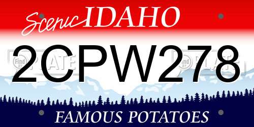 2CPW278 Idaho License Plate