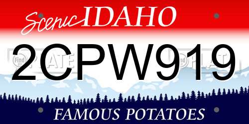 2CPW919 Idaho License Plate