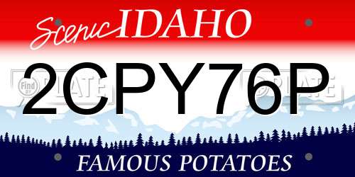 2CPY76P Idaho License Plate