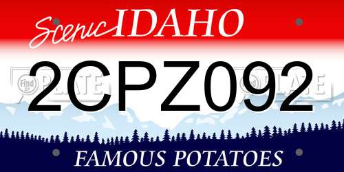 2CPZ092 Idaho License Plate