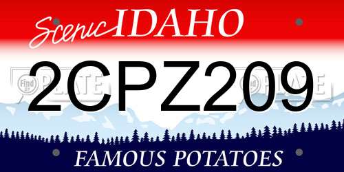 2CPZ209 Idaho License Plate