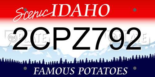 2CPZ792 Idaho License Plate