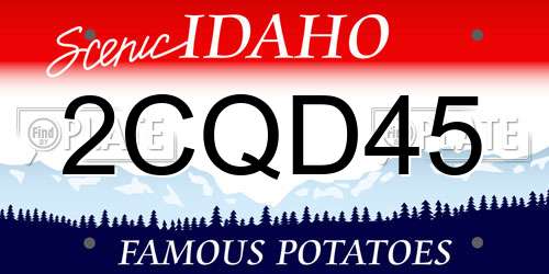 2CQD45 Idaho License Plate