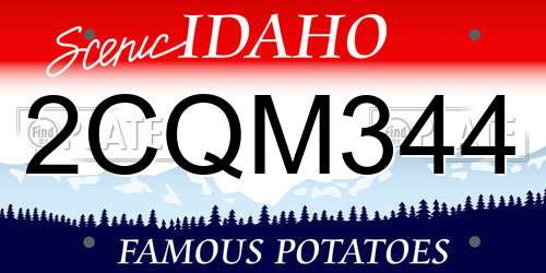2CQM344 Idaho License Plate