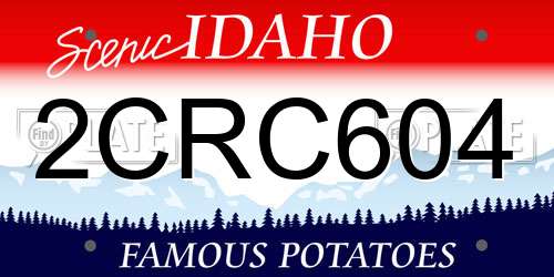 2CRC604 Idaho License Plate