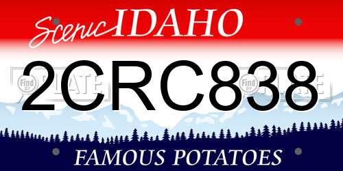 2CRC838 Idaho License Plate