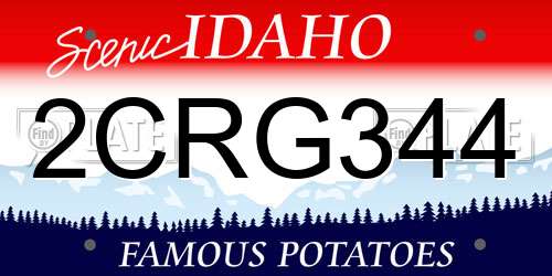 2CRG344 Idaho License Plate