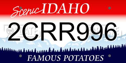 2CRR996 Idaho License Plate