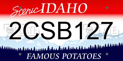 2CSB127 Idaho License Plate
