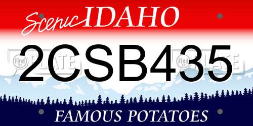 2CSB435 Idaho License Plate