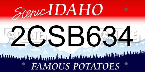 2CSB634 Idaho License Plate