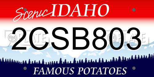 2CSB803 Idaho License Plate