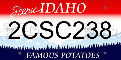 2CSC238 Idaho License Plate