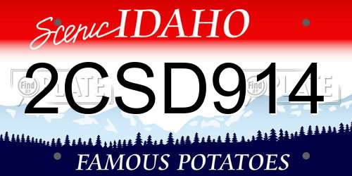 2CSD914 Idaho License Plate
