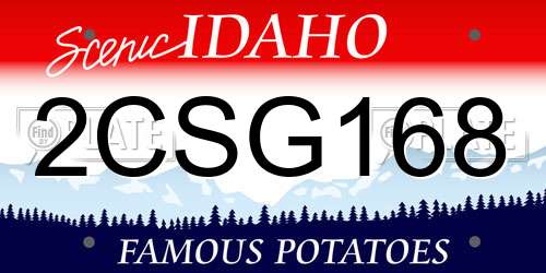 2CSG168 Idaho License Plate
