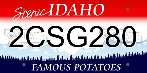 2CSG280 Idaho License Plate
