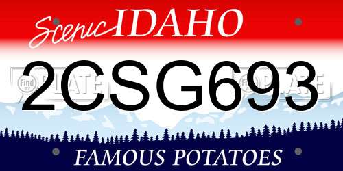 2CSG693 Idaho License Plate