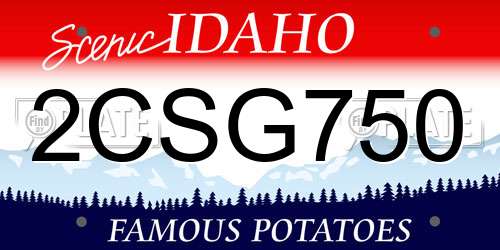 2CSG750 Idaho License Plate