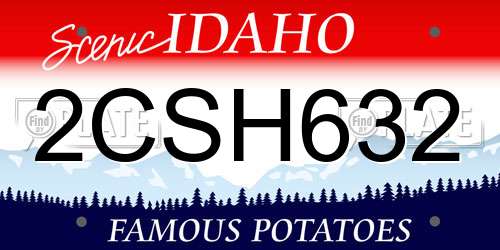 2CSH632 Idaho License Plate