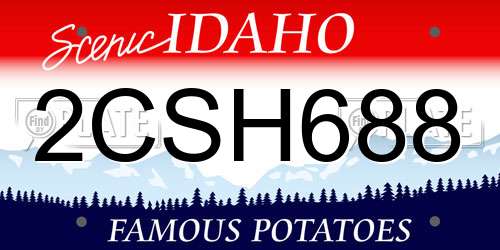 2CSH688 Idaho License Plate