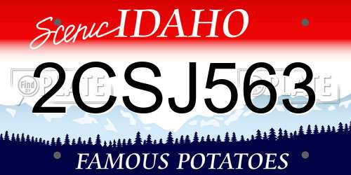 2CSJ563 Idaho License Plate