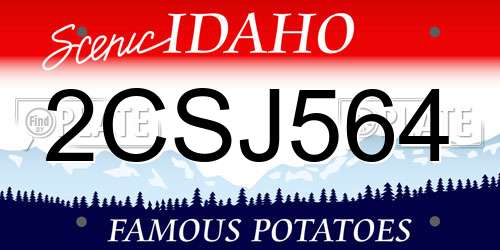 2CSJ564 Idaho License Plate