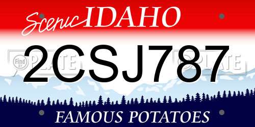 2CSJ787 Idaho License Plate